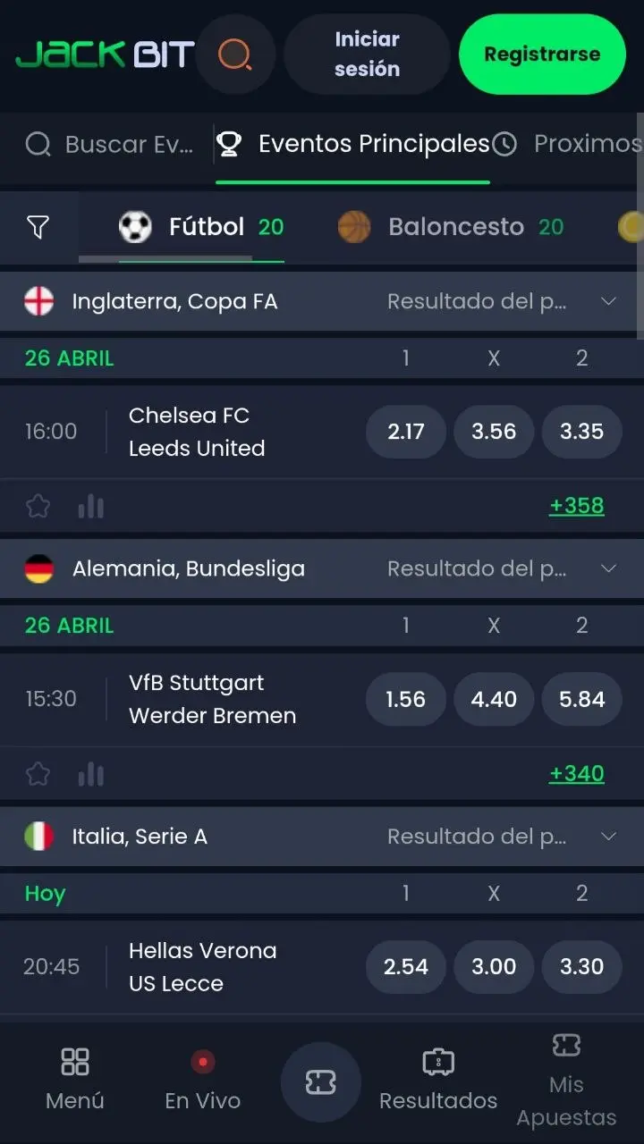 Mobile version of Jackbit with the casino and the sportsbook in the browser