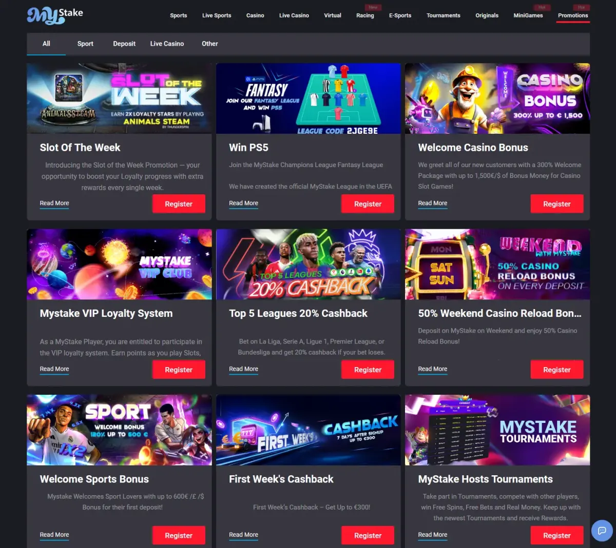 MyStake bonus page with 170% crypto offer and 10-level planetary VIP programme