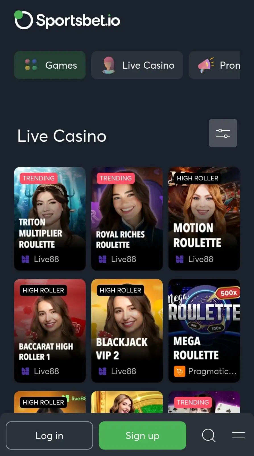 Sportsbet.io mobile app with live betting, HD streaming and account management