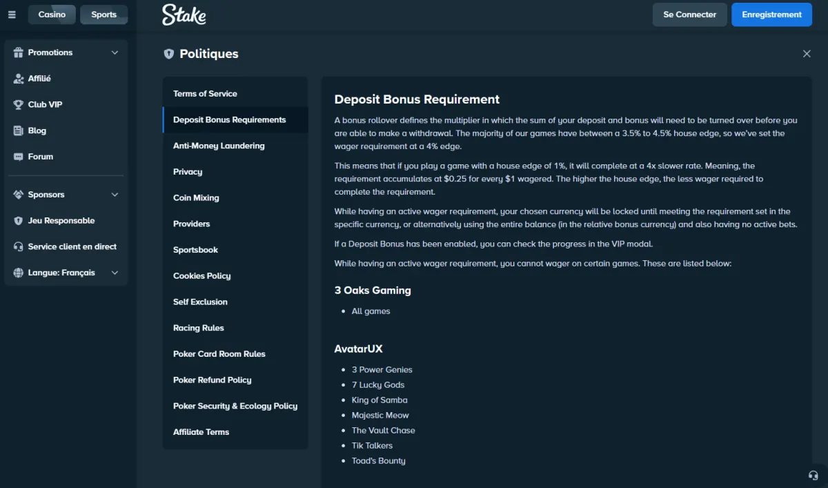 Stake.com bonus page: 200% up to $3,000 on first deposit